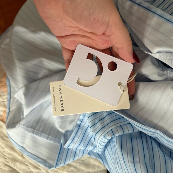 NWWT Commense Blue & White Pinstripe Maxi Dress - Picture 8 of 8